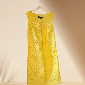 Banana Republic Yellow Floral Cutout Shift Dress | Size 2 | NWT